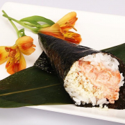 57. Spicy Salmon Hand Roll (1 pc)