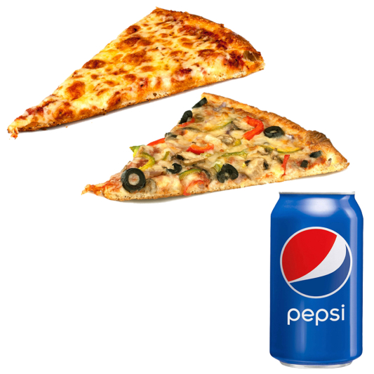 2 Slices Pizza and 1 Pop