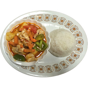 19. Pineapple Chicken Curry Served with Rice