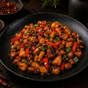 B09. Stir-Fried Chicken with Savory Sauce 酱爆鸡丁