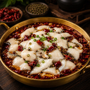 A08. Sichuan Boiled Fish in Chili Broth 经典沸腾 (中辣)
