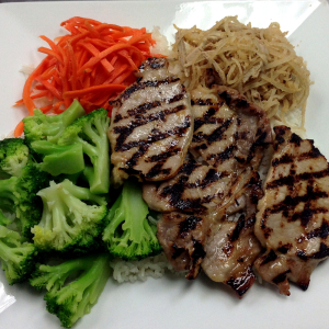 23. Charbroiled Pork Chop and Shredded Pork Rice Plate