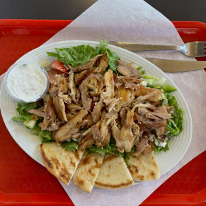 Chicken Gyros on Greek Salad