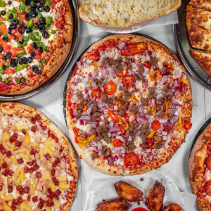 4 Large Regular Pizzas & 2L Pop