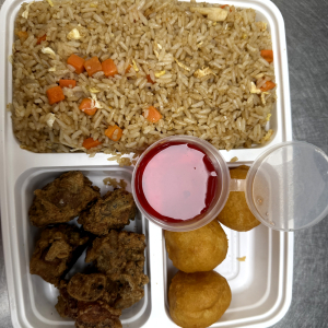 B. Chicken Fried Rice, Chicken Balls, S&S Pork