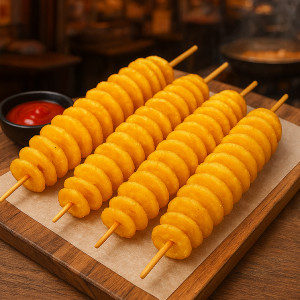 12. Pommes de terre tornade dor&eacute;es (2 mcx)