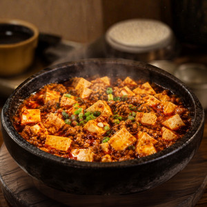 D05. Stone Pot Tofu with Minced Pork 石锅肉末豆腐