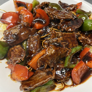 N67. Fried Noodles with Texture Protein and Black Bean Sauce 豉椒素肉炒河/麵