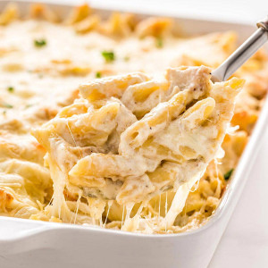 Baked Four Cheese Fettuccine