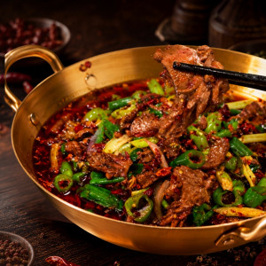 A01. Flash-Fried Pork Liver & Kidney 双绝肝腰合炒 (重辣)