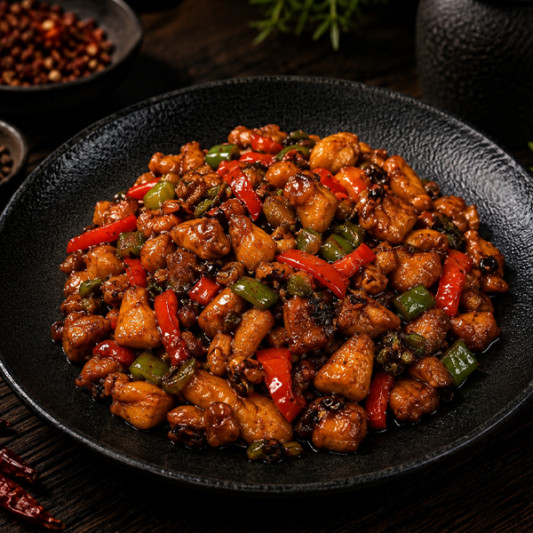 B09. Stir-Fried Chicken with Savory Sauce 酱爆鸡丁