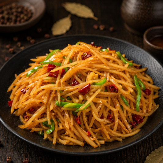 C08. Hot & Sour Shredded Potatoes 酸辣土豆丝