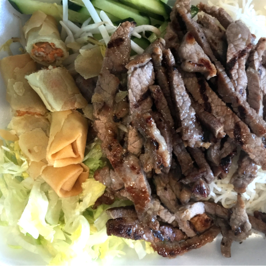 33. Charbroiled Beef and Spring Rolls Vermicelli Bowl