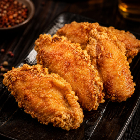 J09. Garlic Fried Chicken Wings (5 pcs) 蒜香炸鸡翅 (5个）