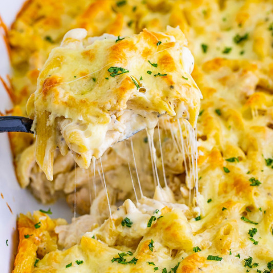 Baked Chicken Fettuccine Alfredo