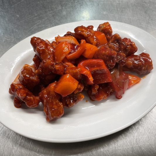 Sweet & Sour Pork (Ku Lo Yook) with Pineapple & Vegetables