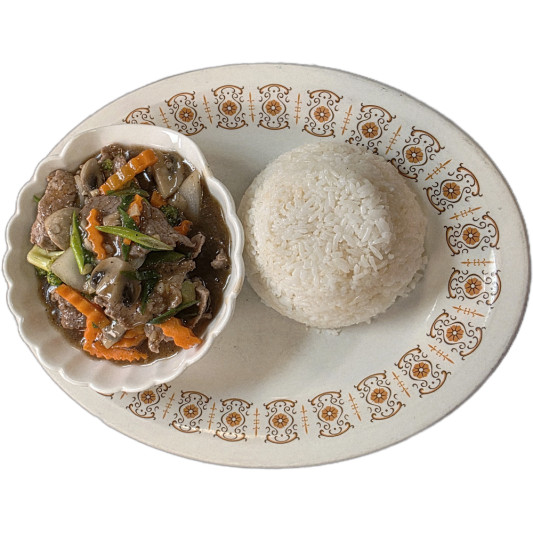 5. Beef Oyster Sauce Served with Rice