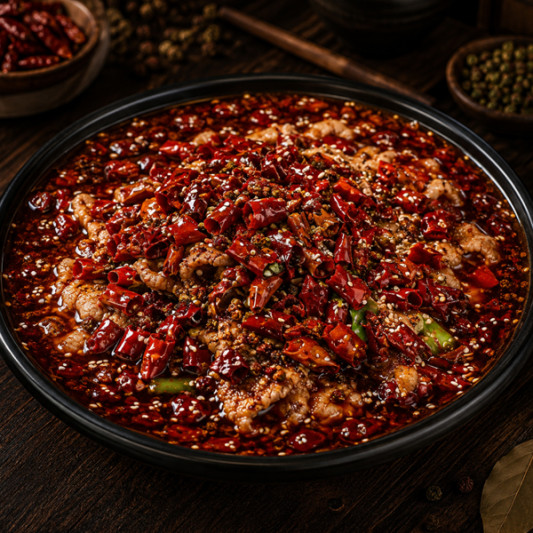 B12. Sichuan Boiled Beef 传统水煮牛肉 (中辣)