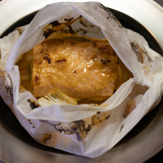 Spicy Miso Salmon Papillote