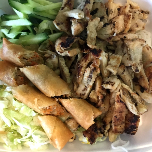 36. Charbroiled Pork and Spring Rolls Vermicelli Bowl