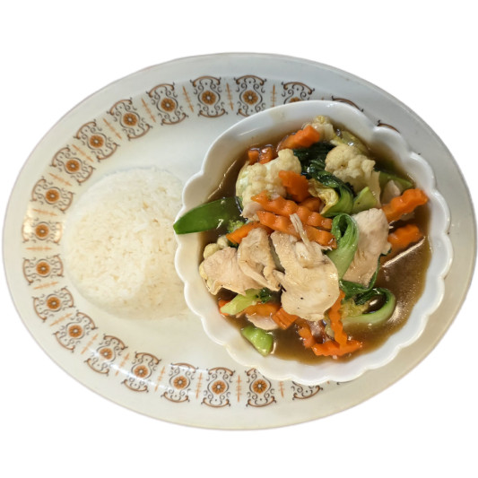 24. Vegetable Chicken Served with Rice