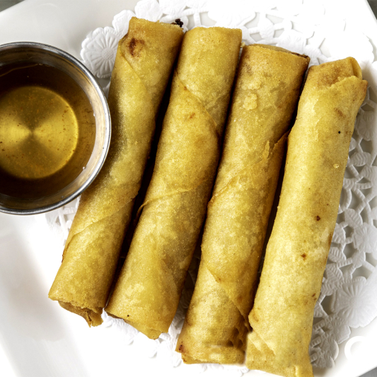 1. Deep-Fried Pork Spring Rolls (4 pcs)