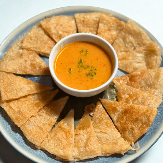 Roti with Red Curry Dip