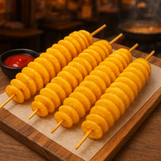 12. Pommes de terre tornade dor&eacute;es (2 mcx)