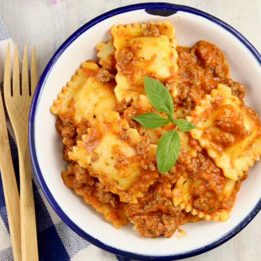 Ravioli with Meat Sauce