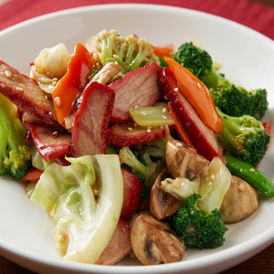078. Pork with Vegetables 杂菜炒叉烧
