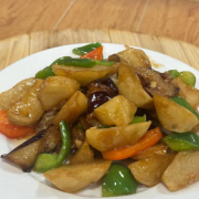 Fried Eggplant with Sweet Pepper & Potato / 地三鲜