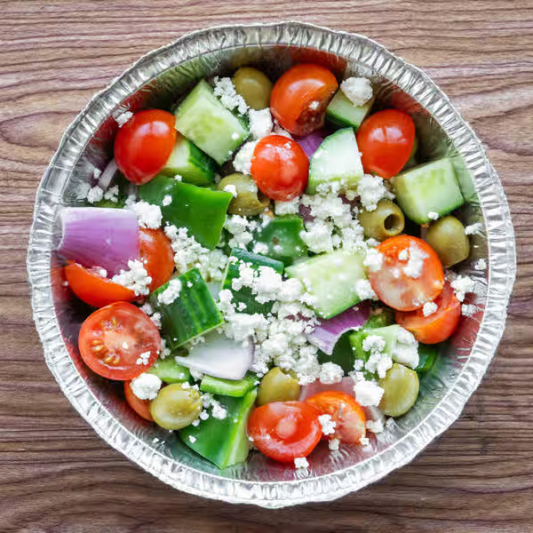 Greek Salad with Garlic Bread