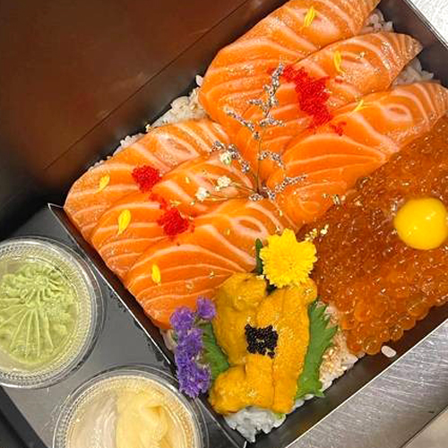 Salmon Roe, Quail Egg, Uni Don