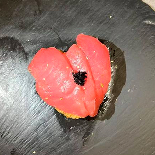 Tuna Sushi Heart Pizza
