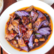Stir-Fried Eggplants in Garlicky Sweet & Sour Sauce 鱼香茄子