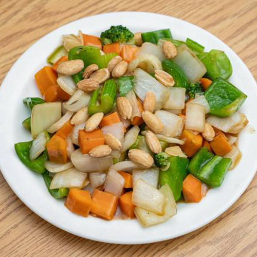 Fried Mixed Vegetables with Almonds
