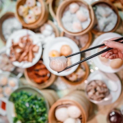 5. Steamed Shrimp and Chives Dumpling 鮮蝦韭菜餃