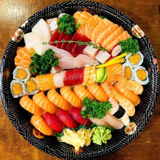 SSB. Sashimi & Sushi & Roll Platter B (55 pcs+2 Miso)
