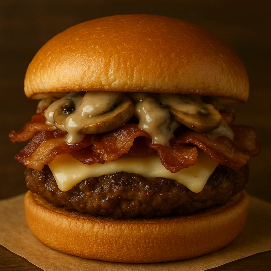 Bacon, Mushroom & Swiss Burger