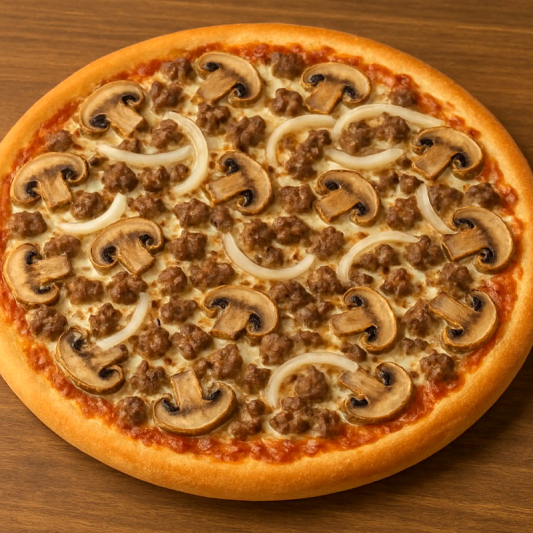 #17. Beef, Onion & Mushroom Pizza