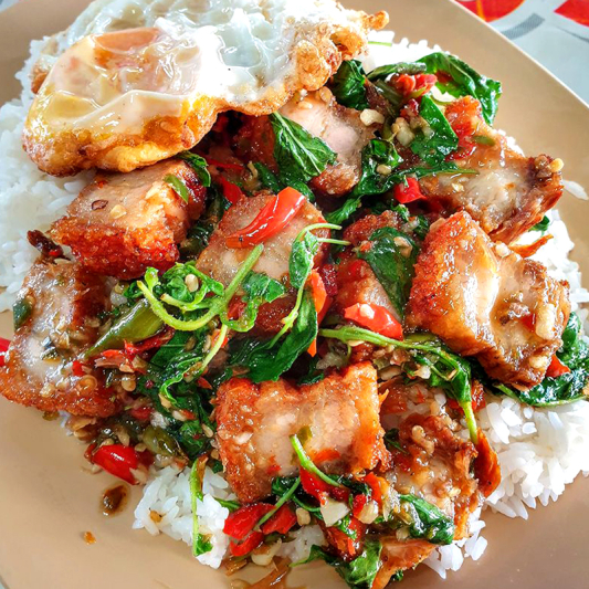 Kra Pow Crispy Pork Belly