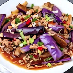 Fried Eggplant, Minced Pork and Salted Fish with Spicy Sauce