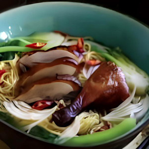 Duck Leg and BBQ Pork Noodle Soup