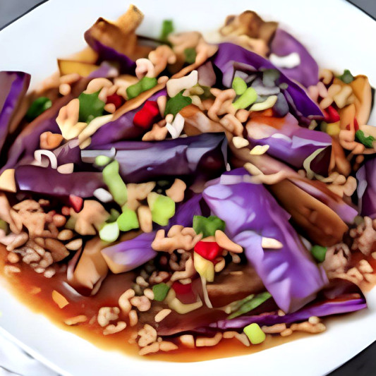 Fried Eggplant, Minced Pork and Salted Fish with Spicy Sauce