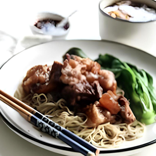 Soy Sauce Pork Tripe Steamed Dry Noodles