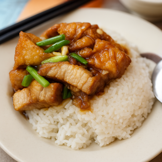 Roasted Pork with Bean Curd on Rice