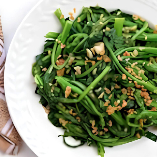 Stir-Fried Chinese Greens (Choi Sum) with Minced Garlic