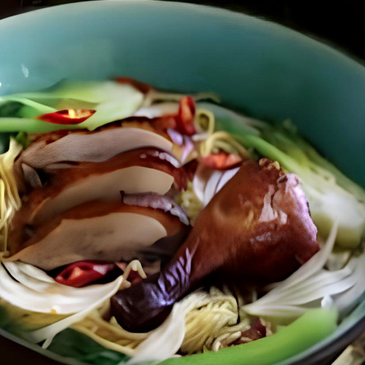 BBQ Duck Rice Flour Spaghetti Soup