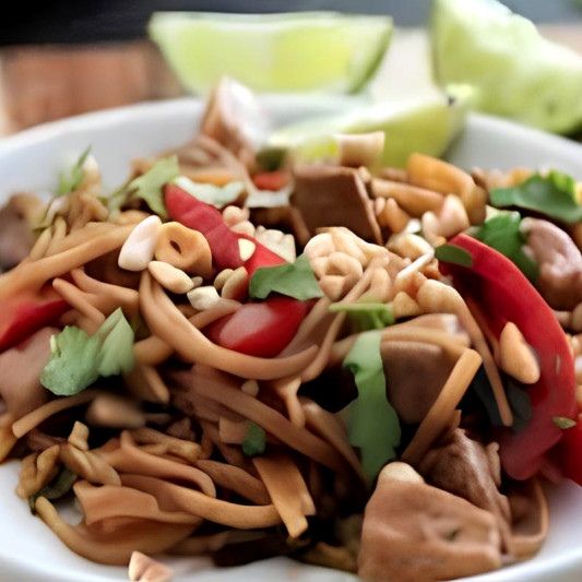 Fried Rice Noodles with Pork