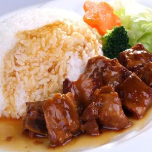 Braised Pork Rib & Fried Egg Rice Set with Soup 红烧排骨煎蛋饭配例汤